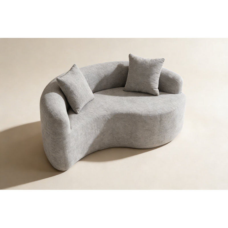 Canapé modulaire S-Curved Chenille, Gris clair