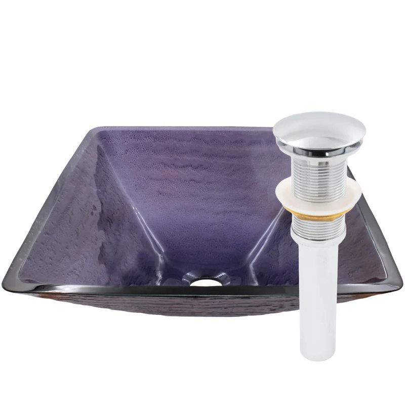Novatto 17'' Square Bathroom Sink, Chrome
