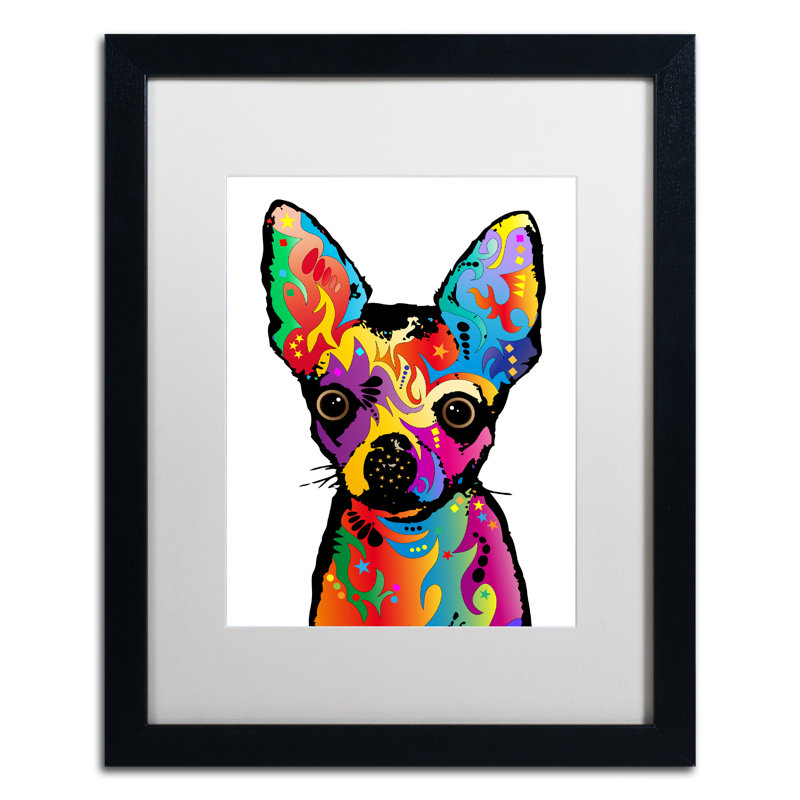 « chihuahua dog white », impression encadrée, H 20 po x l 16 po x P 0,5 po, Blanc