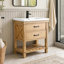 Meuble-lavabo simple autoportant 30 po avec plateau en céramique Barron-963735787