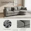 Canapé modulaire en chenille 3 pièces 105 po avec méridienne incurvée et 3 coussins décoratifs gris doux, structure en pin, sinueux-1816146083
