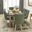 Chaise de salle à manger capitonnée, chaises de revêtement avec têtes de clou et anneau de traction (ensemble de 6)-1552190164-1552190153