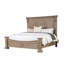 Lit pour grand lit en bois massif avec tête de lit en chêne patiné et sculptures de dentil particulier pour la chambre à coucher de style rétro, structure de taille grand, motifs traditionnels