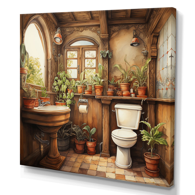 Toilette rétro «Nostalgia Retroinspired», reproduction sur toile, H 30 po x l 30 po x P 1 po, Toile tendue