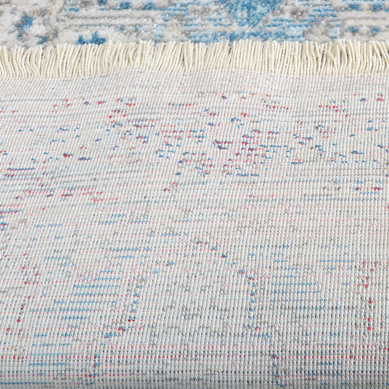 Crayton MACHINE MADE POLYESTER AREA RUGS  - Rectangle Shape, Gray & Blue Color, Oriental Design, Area Rugs for Living Room, Bed Room