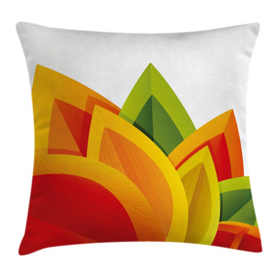 Ambesonne Abstract Throw Pillow Cushion Cover, Digital Abstract Autumnal Leaf Theme Fall Foliage Forest Maple Tree Season Art, Decorative Square Accent Pillow Case