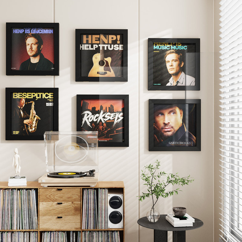 1-pack Album Frame For Vinyl Records Display, Vinyl Frame For 12x12 Inch Lp Vinyl Record Cover Display,black, Black