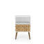 Table de chevet en naturel et blanc-871170165