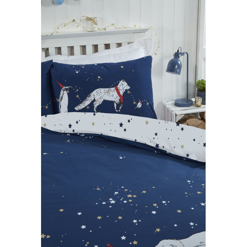 Winter Animal Parade Duvet Cover Set, Double Duvet Cover + 2 Standard Pillowcases