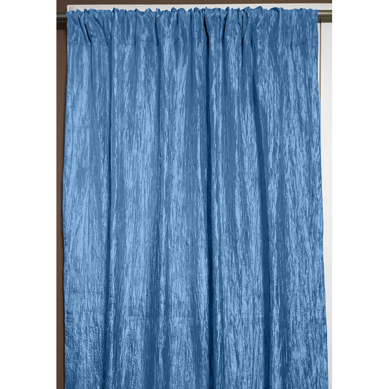 Panneau de rideau simple semi-diaphane avec passe-tringle Gyle, L 54 po x L 72 po, Turquoise