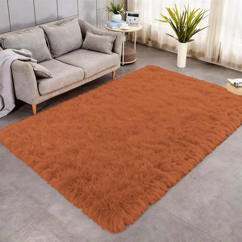 Solid Colour Shag Area Rug, Rectangle 80 x 150 cm