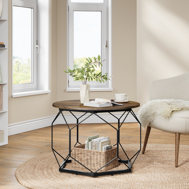 Frame Coffee Table with Storage, Espresso Wood