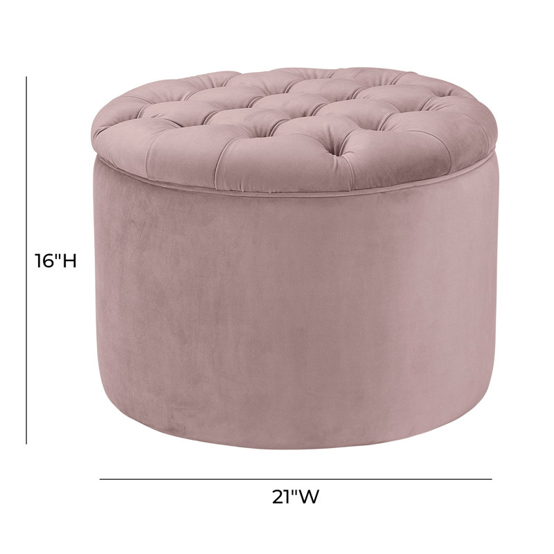 Alvin Velvet Ottoman, Mauve Velvet