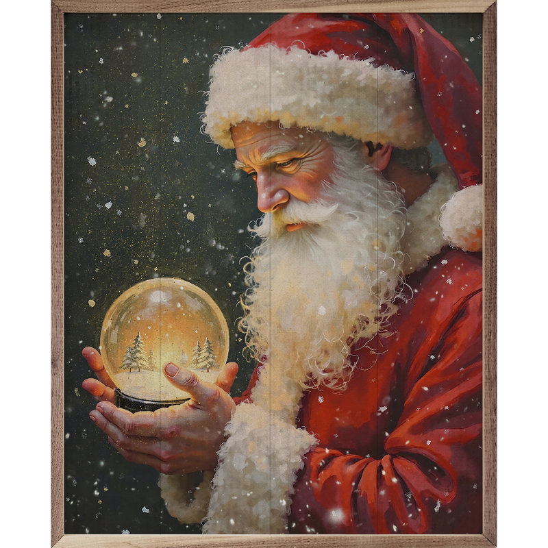 Santa With Snowglobe, 20" H x 16" W