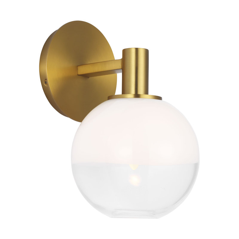 Sean Lavin Torian Bathroom Bedroom Wall Fixture With Milk Clear Glass Mix Shade, 9.625" H x 6" W x 7" D, 1 Light
