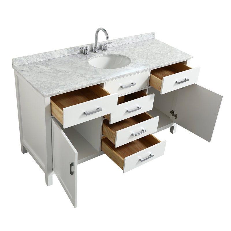 Ensemble de meuble-lavabo simple 61 po Bristol, Blanc