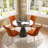 Magallanes 4-Person Round Table Velvet Chairs Dining Set-1052150493-1052150507-1052150488