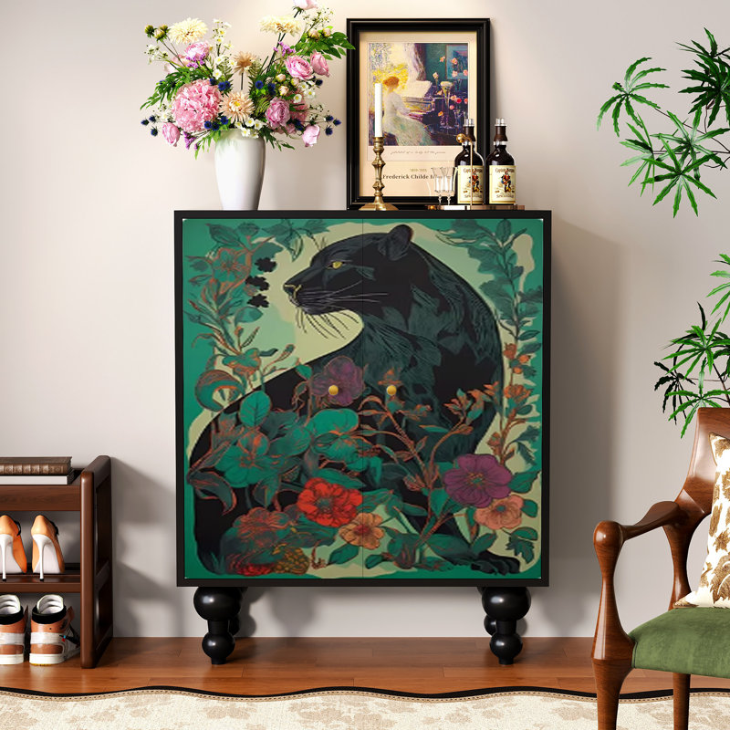 Simran Modern Solid Wood Entryway Cabinet