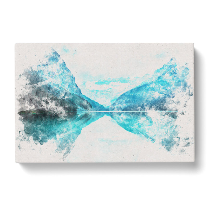 Lake Louise In Canada Watercolour - Wrapped Canvas Print, 50cm H x 76cm W x 3cm D