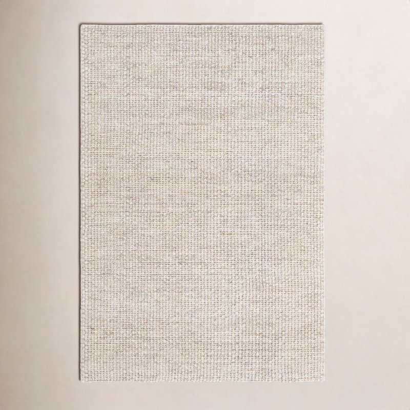 Tapis ivoire tissé à la main Hero, Rectangle 5 pi x 7 pi 6 po