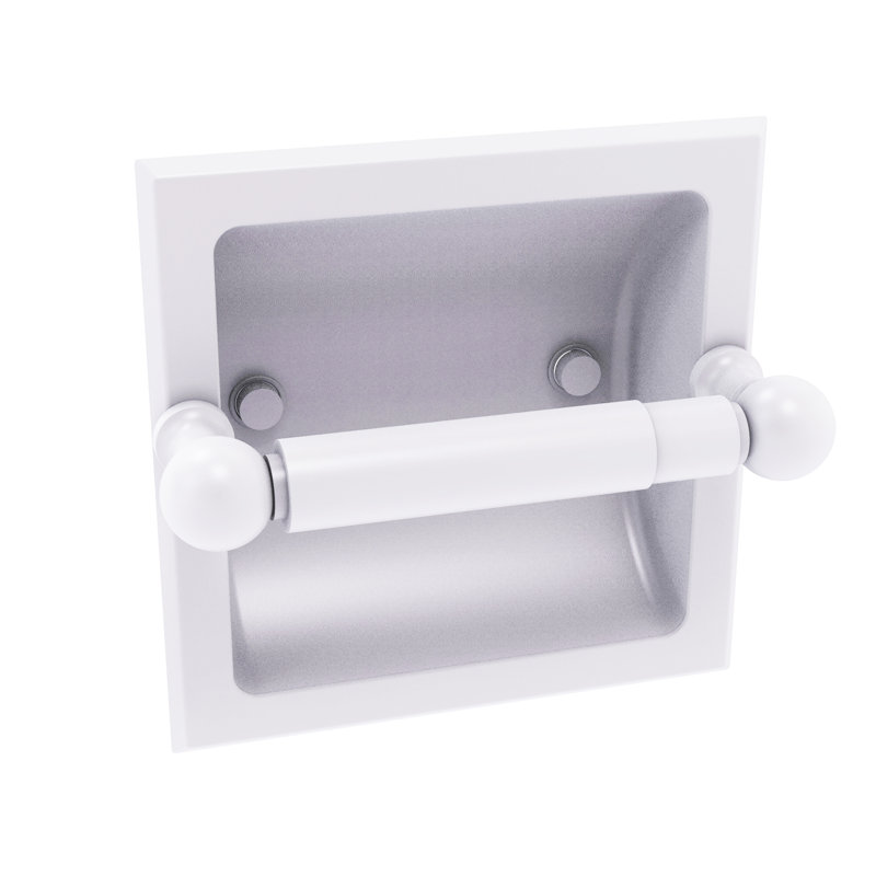 Porte-papier hygiénique encastré Marchmont, Blanc mat