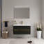 Meuble-lavabo mural 42 po avec lavabo, meuble de rangement flottant avec comptoir en résine de pierre et tiroirs à fermeture en douceur entièrement assemblés, bois espresso