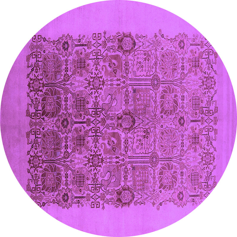 Washable Oriental Indoor Rug, Round 4'