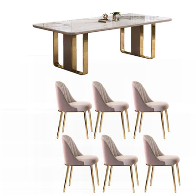 Light Luxury Rock Plate Dining Table Sets.