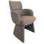 Modern Solid Wood and Marble and Fabric 5pc Dining Set - Walnut and Brown