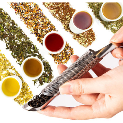 2 Pack Stainless Steel Tea Diffuser, Fine Mesh Tea Infusers For Loose Tea, Long-Handle Tea Filter Easy To Carry Tea Strainer With 2 Tweezers And Brush