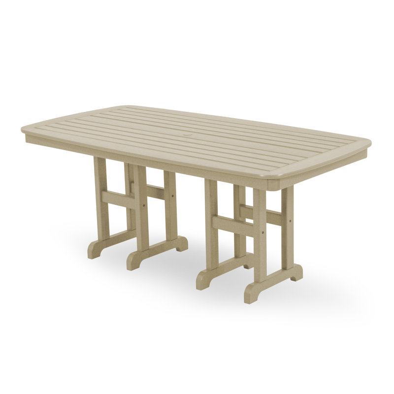 POLYWOOD Nautical Dining Table, Sand, 29" H x 71.5" L x 36.75" W