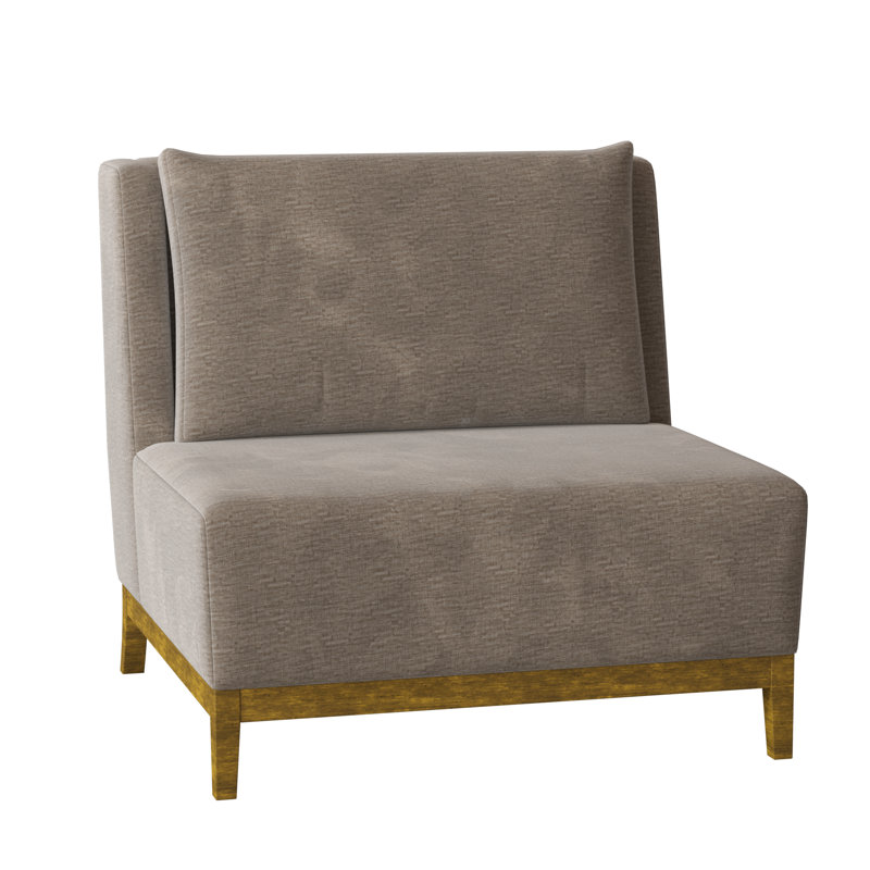 Fauteuil de chambre à coussin en polyester large de 35 po Barton, Orange Jaclyn, Brun décontracté