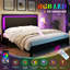 Tryston Wood Queen Bed Frame with LED Headboard, Black-2018301019-2018301017