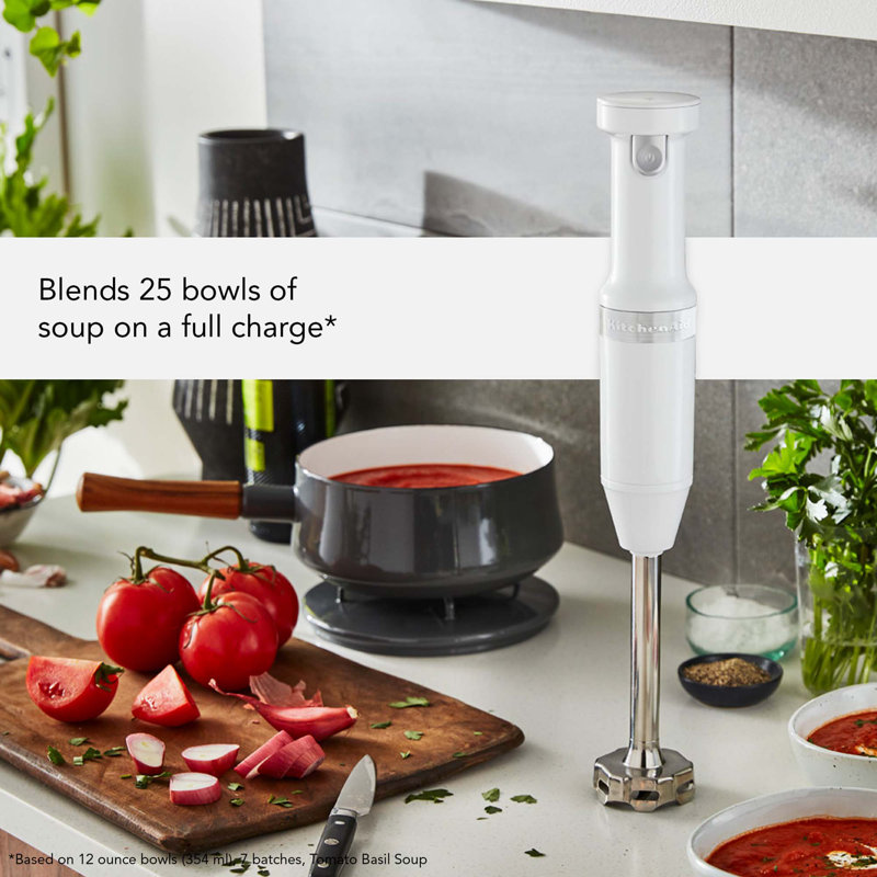 Mélangeur à main à vitesse variable KitchenAid®, Blanc