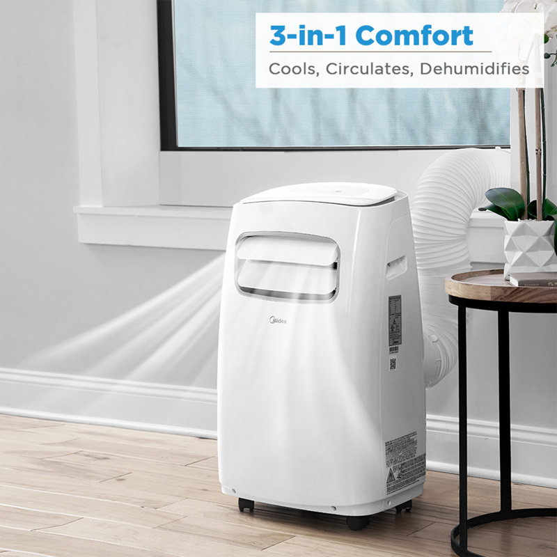 Midea White Portable 3-in-1 Smart Air Conditioner 12,000 BTU