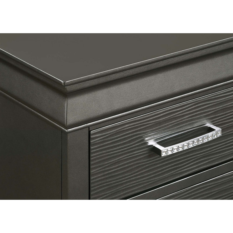 Ensemble de chambre à coucher standard 5 pièces Mayodan, gris, Grand