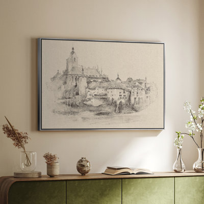 Croquis rétro XXXIX - reproduction sur toile avec cadre flottant