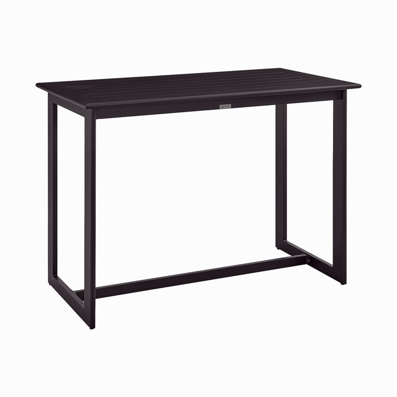 Outdoor Patio Counter Height Dining Table In Black Aluminum