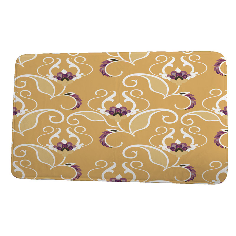 Tapis pour salle de bain Amardev, l 24 po x L 17 po, Jaune