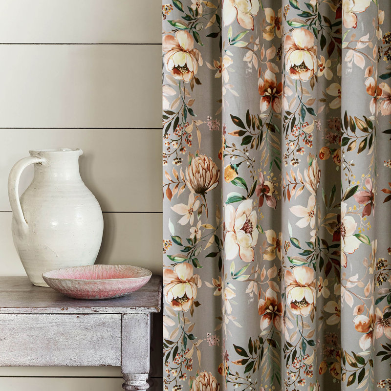 Thurston Velour Room Darkening CURTAINS Pair, 114cm Width x 183cm Drop, Grey