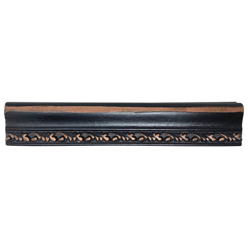 Carreau de bordure en métal 1,5 "x 8" Olive Branch, Bronze antique