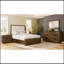 Grand lit tapissier en noyer