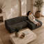 Causeuse modulaire incurvée de 92 po avec méridienne, siège à boucle profonde en sherpa, à compression, sans assemblage-815650881