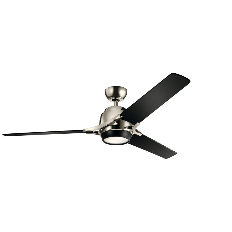 Zeus 60'' Ceiling Fan with LED Lights, Polished Nickel