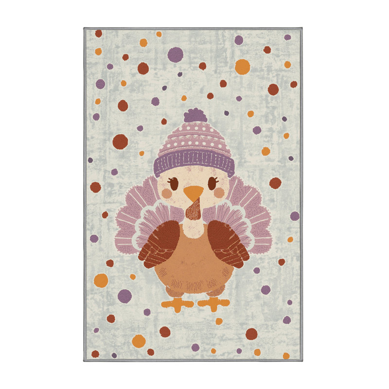 Tapis moelleux moelleux à motif abstrait moderne et contemporain de couleur gracieuse Finnell Thanksgiving, 7 x 10