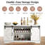 TV Stand Storage Cabinet with 2 Sliding Barn Door Wooden Sideboard Farmhouse Style for Living Room