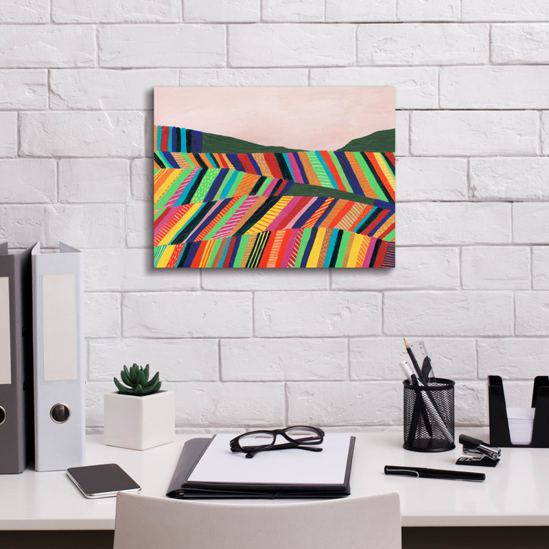 «Rainbow Fields I» par Regina Moore, H 12 po x l 16 po x P 0,75 po