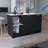 Kitchen Island with Large Top Surface, Double Door Cabinet, and Open Shelves-1313925693