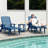 Outdoor HDPE Reclining Lounge Chaise With Wheels & Cup Holder-813858196