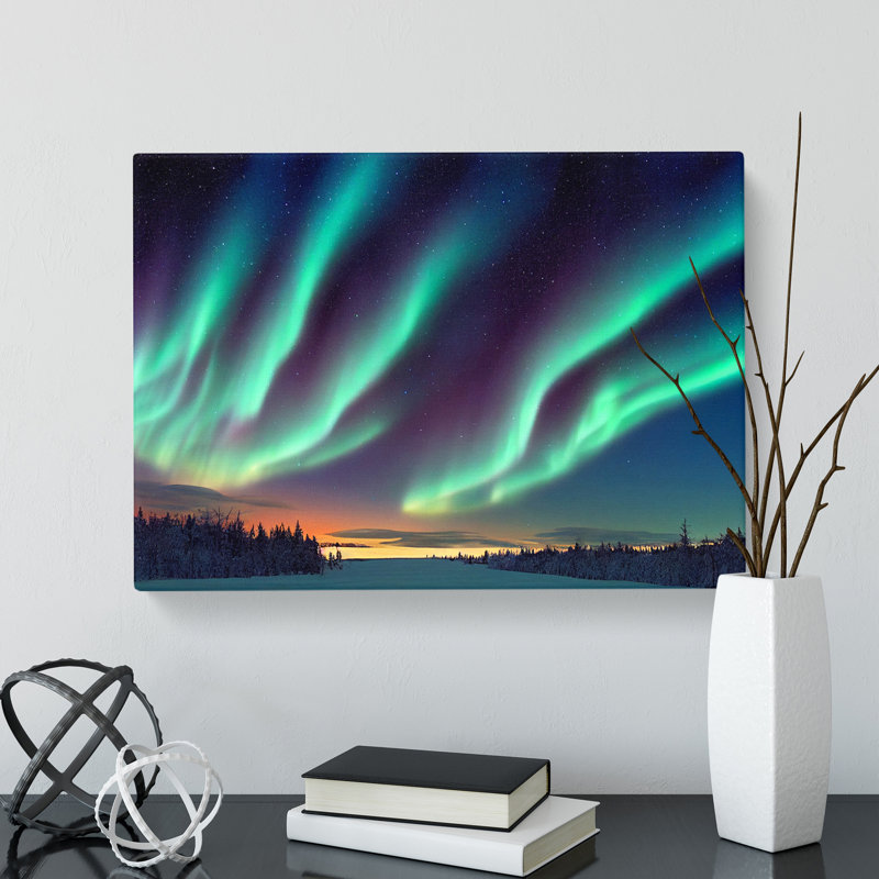 Riveting Aurora Borealis - Wrapped Canvas Print, 35cm H x 50cm W x 3cm D